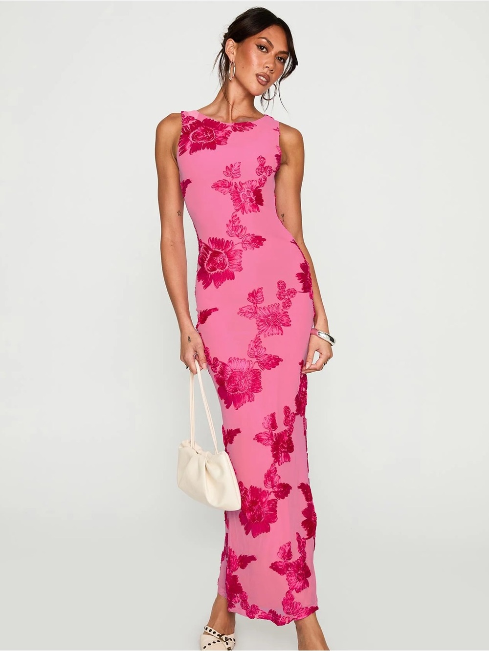 Princess Polly Fionna Floral Maxi Dress Pink